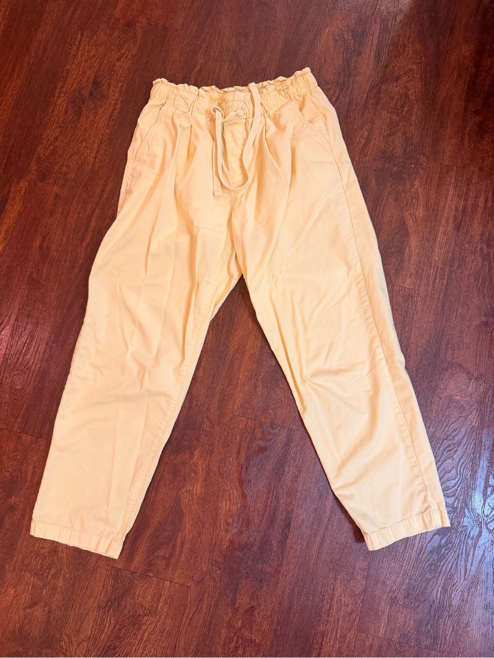 Women’s Paperbag Pants in Light Yellow
